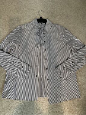 Zara Brown and White Striped Collared Shirt
